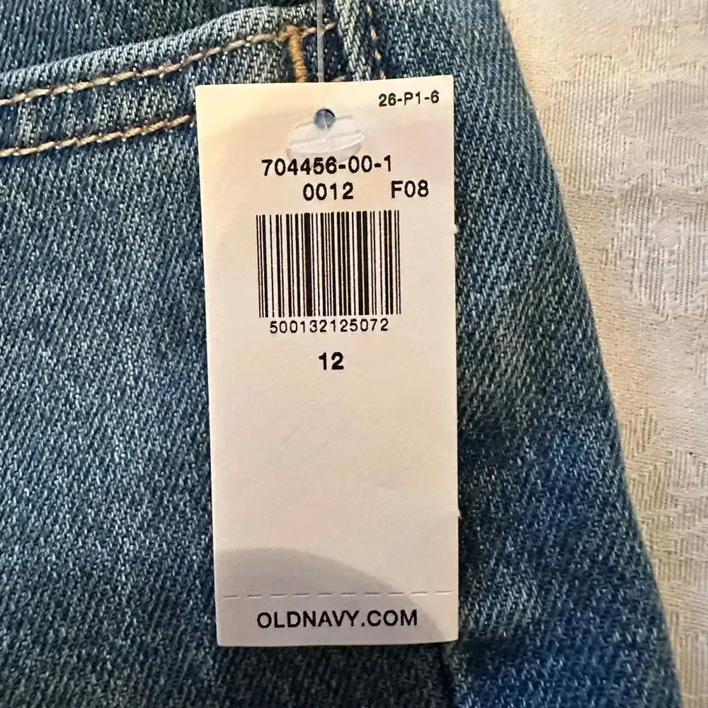Old Navy Kids Blue Denim Jeans Shorts High Rise Size 12